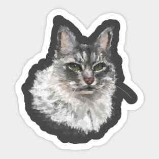 Painterly Cat Portrait Sticker